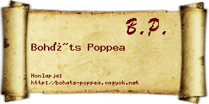 Boháts Poppea névjegykártya